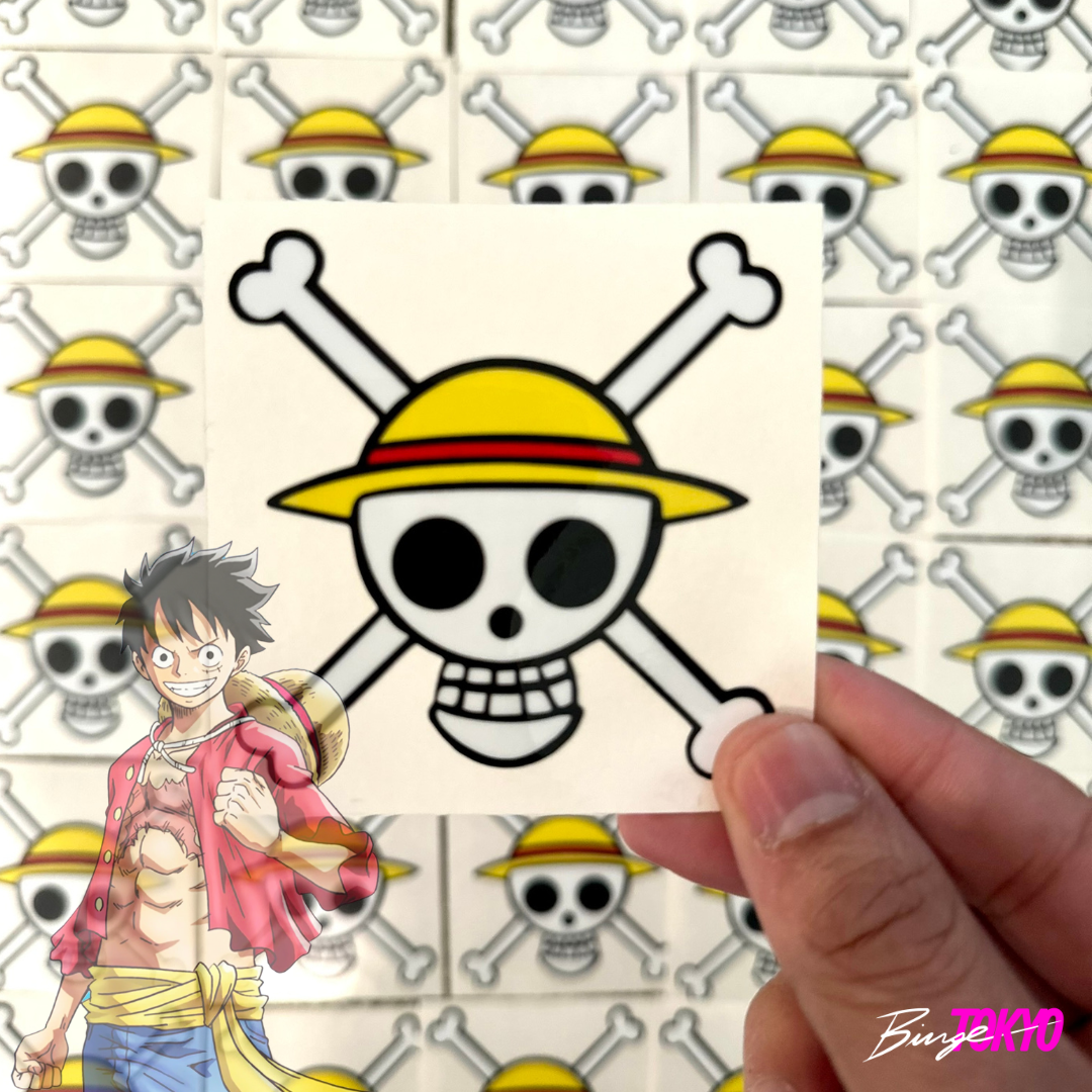 One Piece Luffy Straw Hat Pirate Skull Sticker